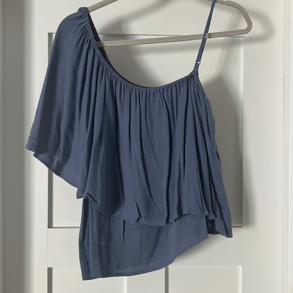 Ella Moss One shoulder Ruffle Blouse Size S
